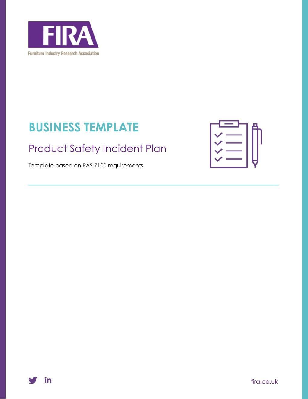 Product Safety Incident Plan Template