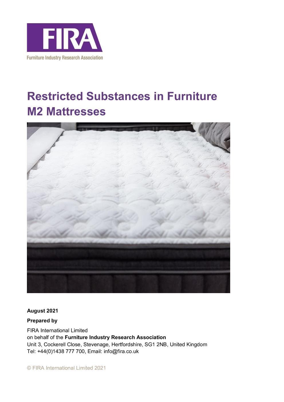 REACH: Restricted Substances in Furniture - M2 Mattresses